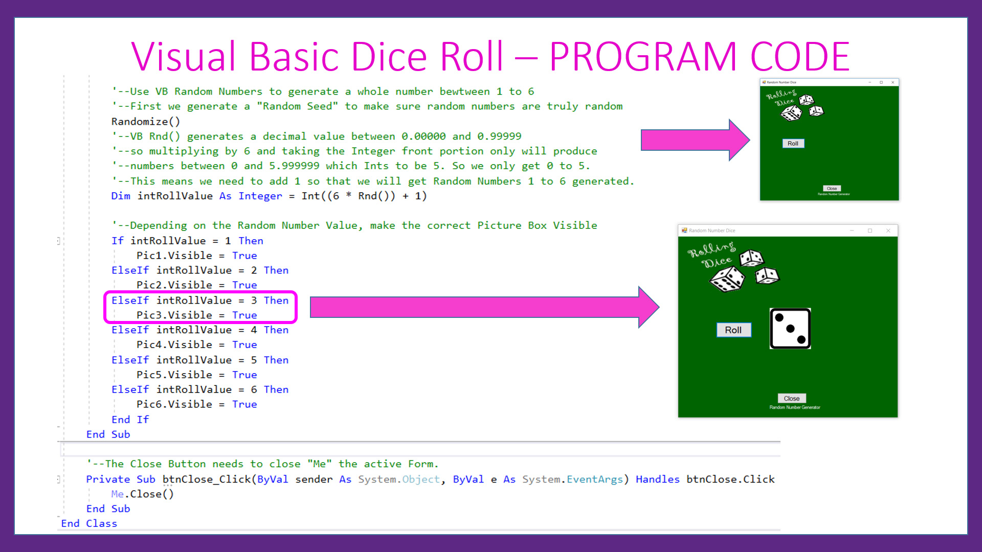 C# Dice Roll Code with Stats