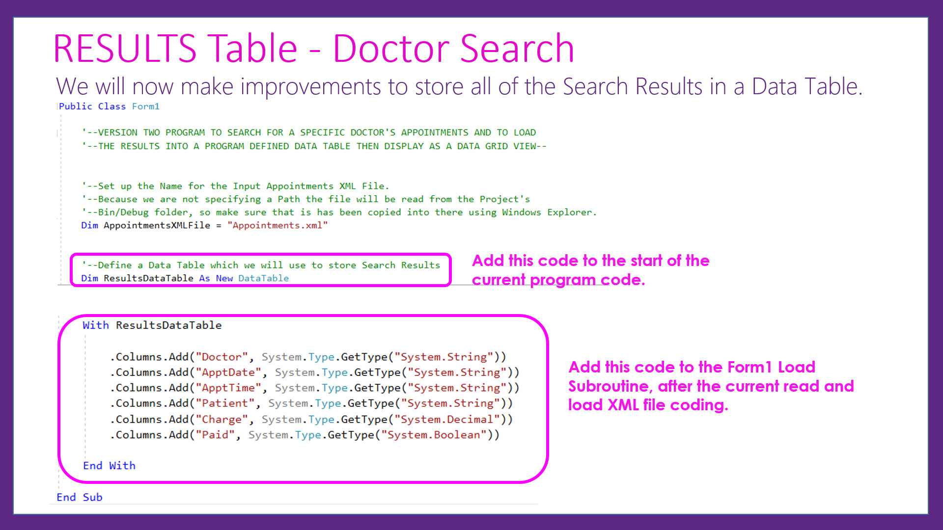 Vb Search Sort And Filter Data Grid Views Passy World Of Ict