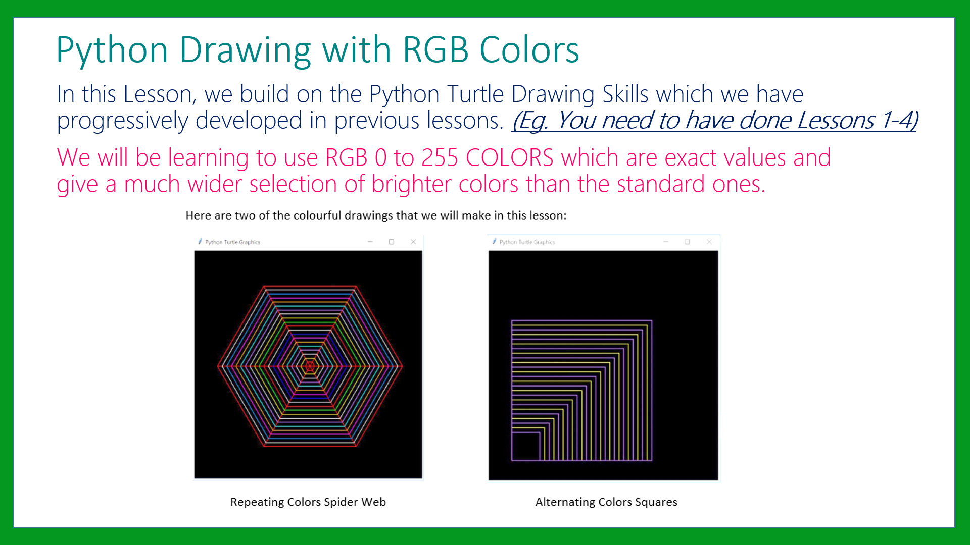 Rgb Colors In Python Turtle