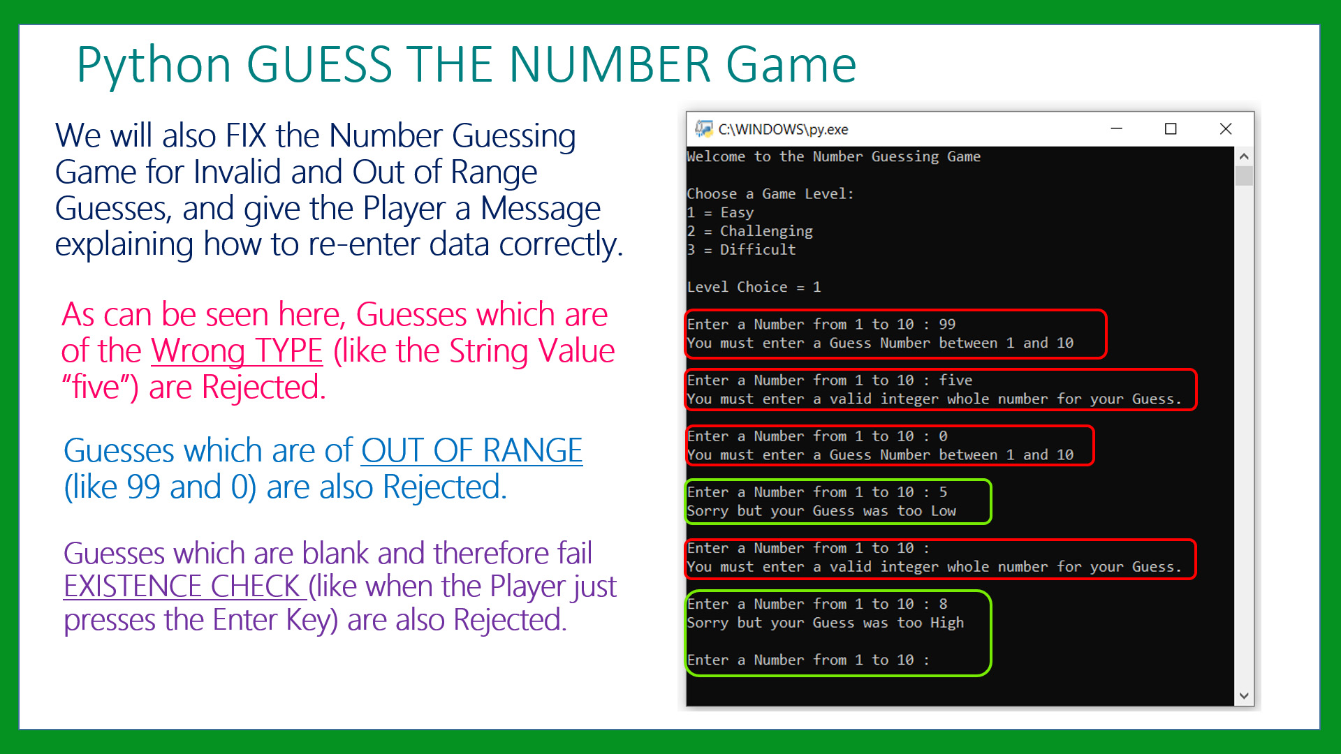 Python Input Number Validation – Passy World of ICT