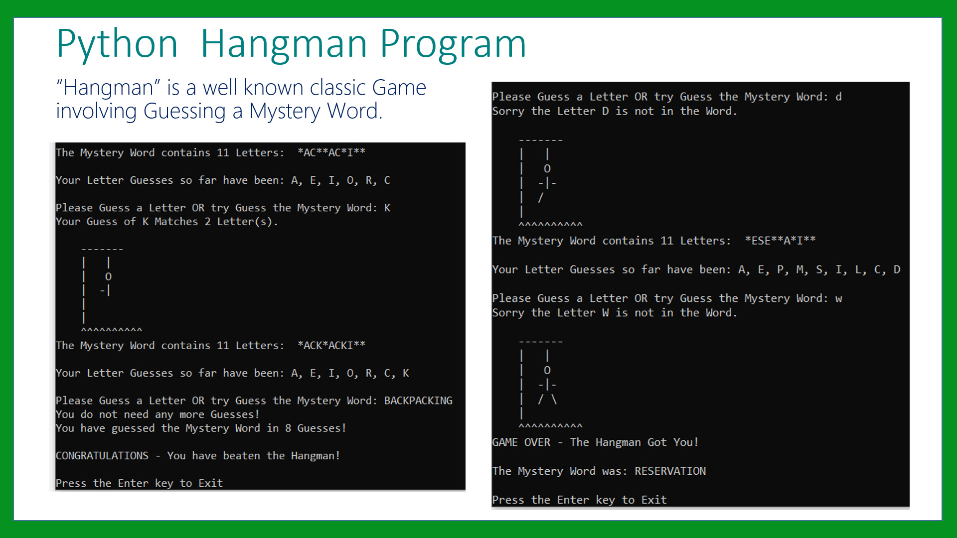 Python Hangman Game Passy World Of ICT