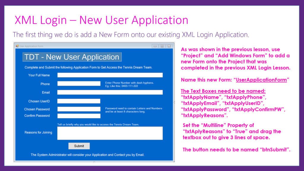 VB Login System Add New User Using XML – Passy World Of ICT