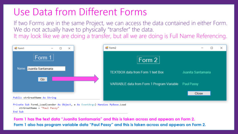 VB Use Data Across Multiple Forms – Passy World Of ICT