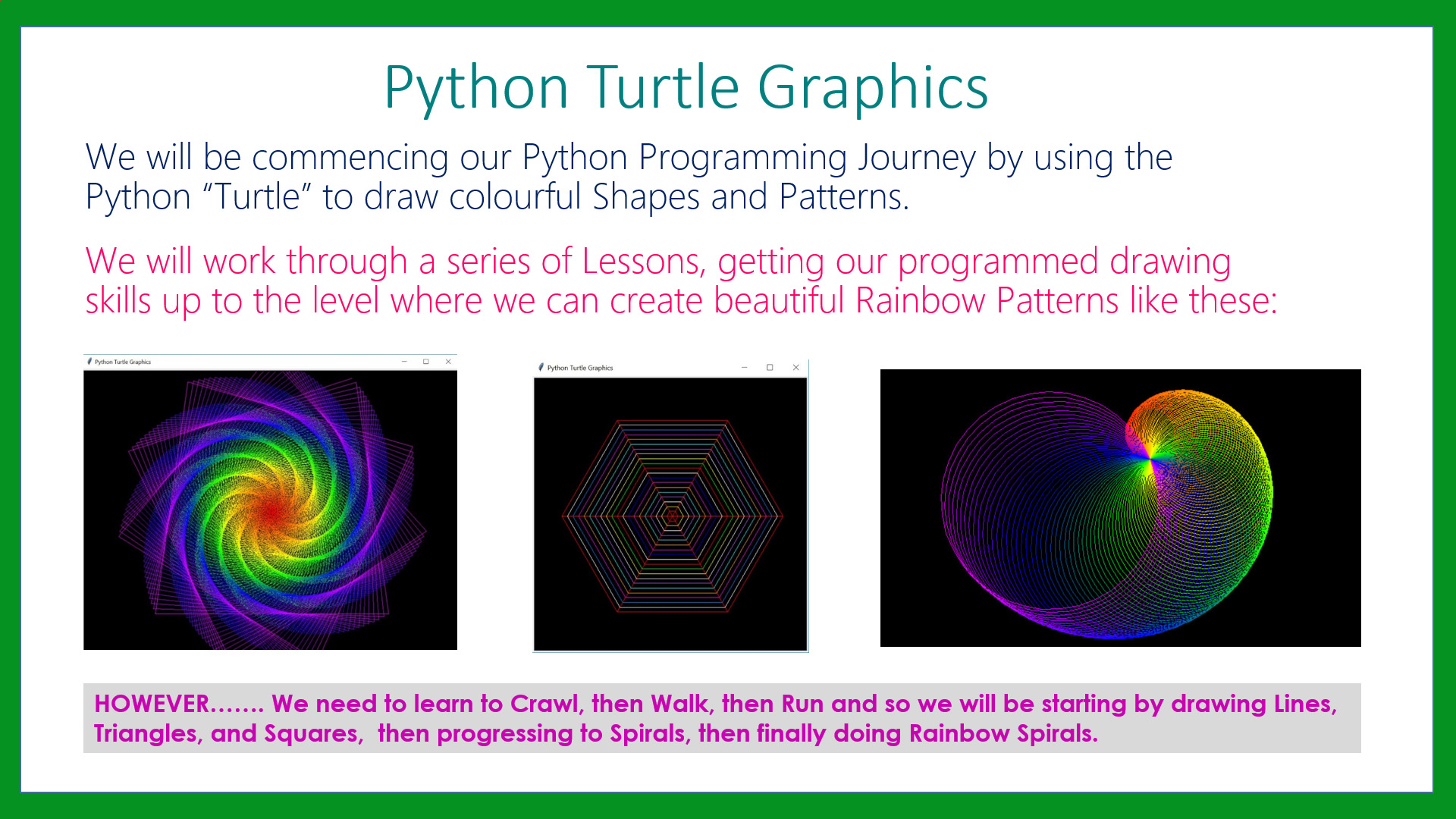 Как нарисовать полукруг в python turtle