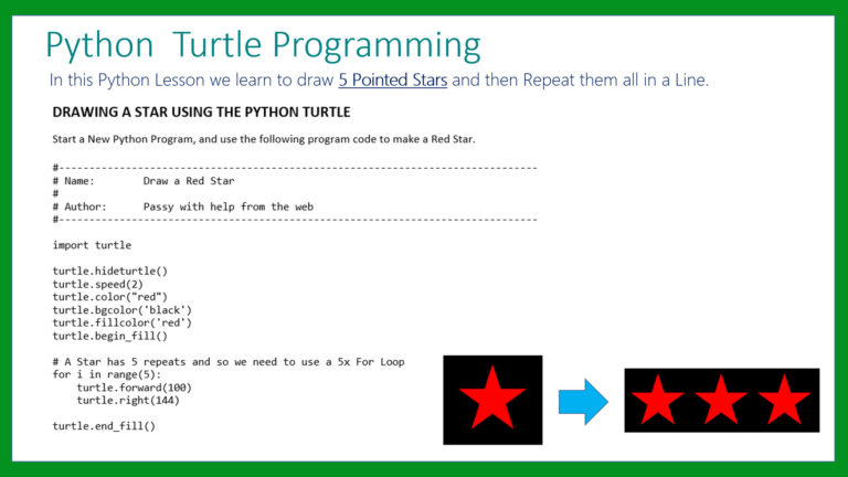 Python Turtle Graphics – Drawing Multiple Shapes – Passy World Of ICT